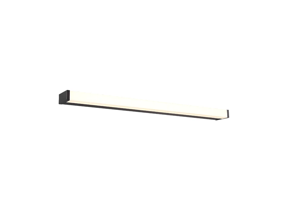 Applique LED, metallo, nero opaco, 80x3,8x7,9 cm, Fabio