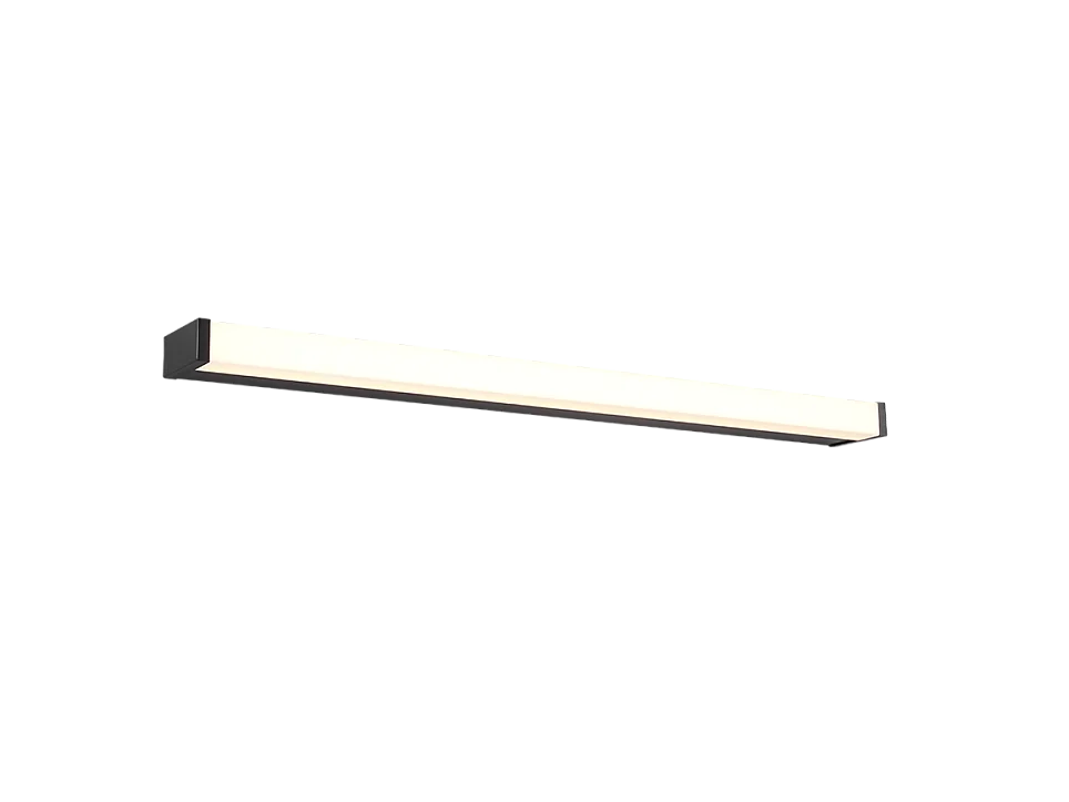 Applique LED, metallo, nero opaco, 80x3,8x7,9 cm, Fabio