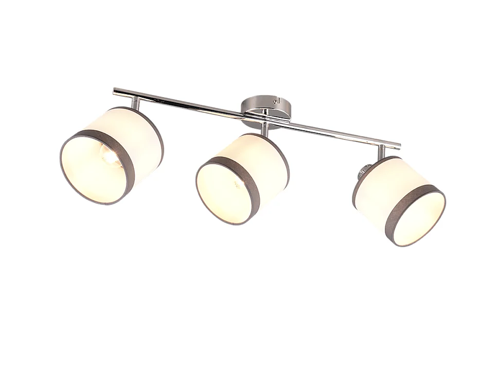 Faretto 3 luci, metallo, cromo, 58x23x16,5 cm, Davos