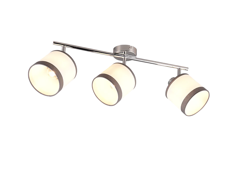 Faretto 3 luci, metallo, cromo, 58x23x16,5 cm, Davos