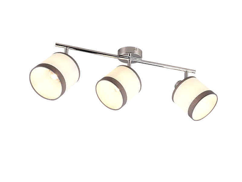 Faretto 3 luci, metallo, cromo, 58x23x16,5 cm, Davos