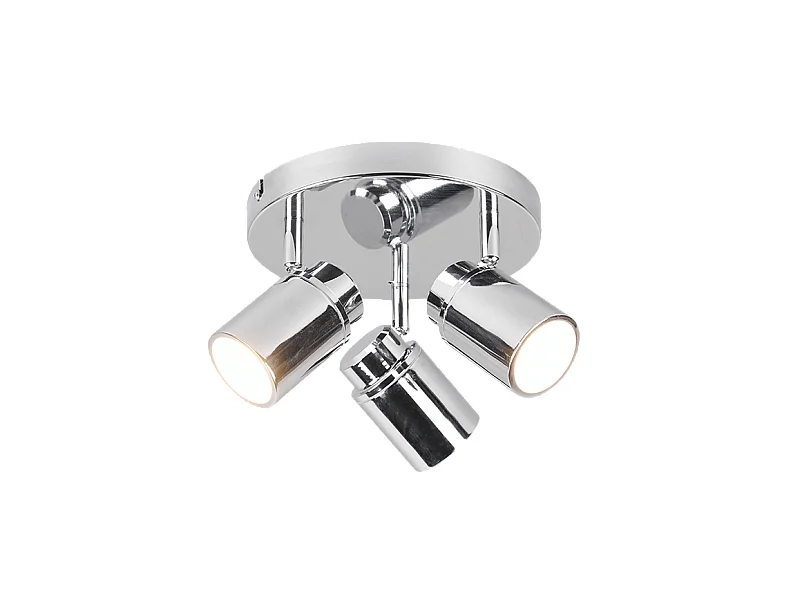 Faretto 3 luci, metallo, cromo, 20x15,5x20 cm, Angelo