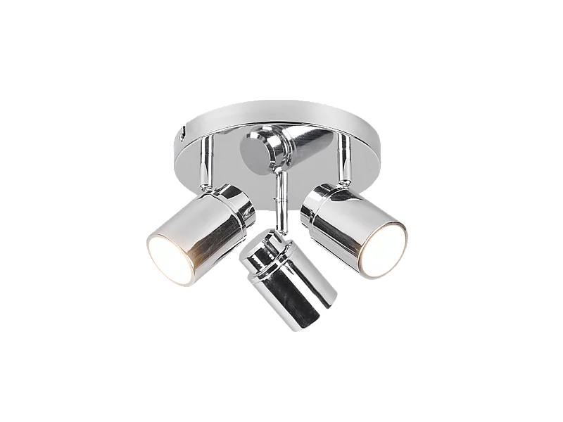 Faretto 3 luci, metallo, cromo, 20x15,5x20 cm, Angelo