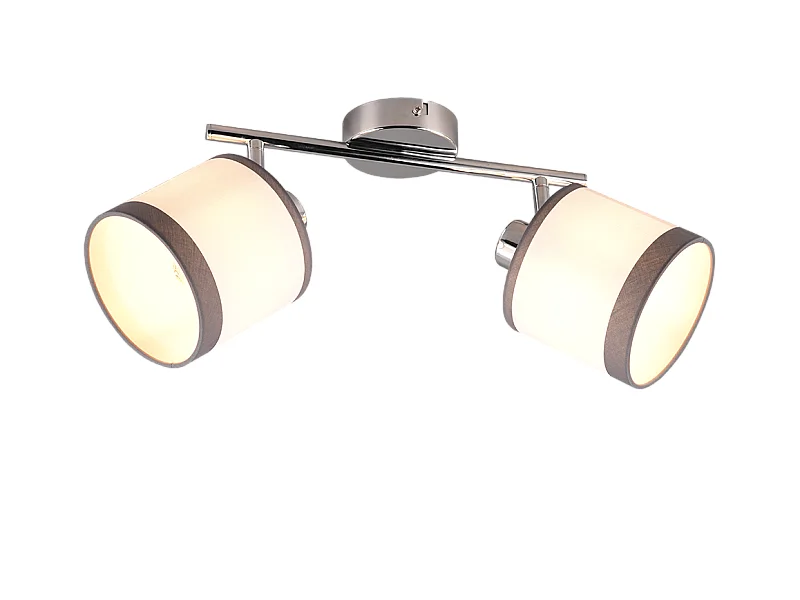 Faretto 2 luci, metallo, cromo, 35x23x16,5 cm, Davos