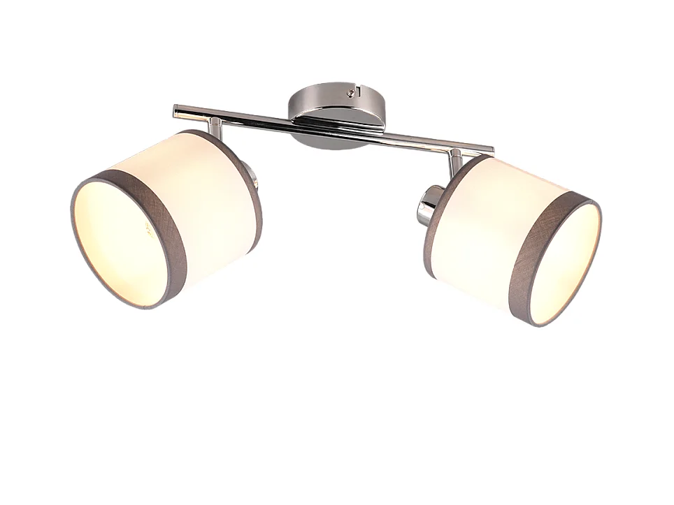 Faretto 2 luci, metallo, cromo, 35x23x16,5 cm, Davos