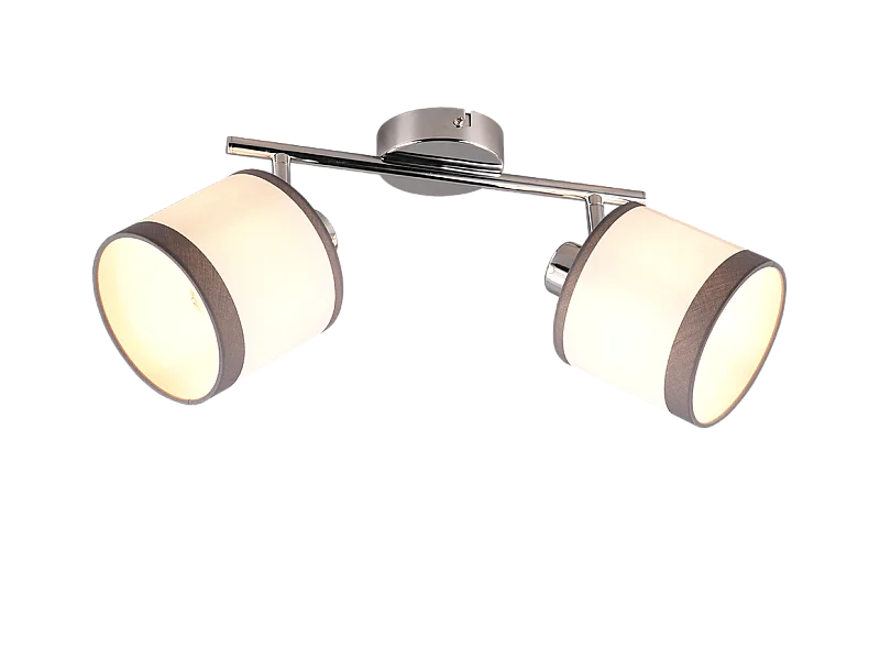 Faretto 2 luci, metallo, cromo, 35x23x16,5 cm, Davos