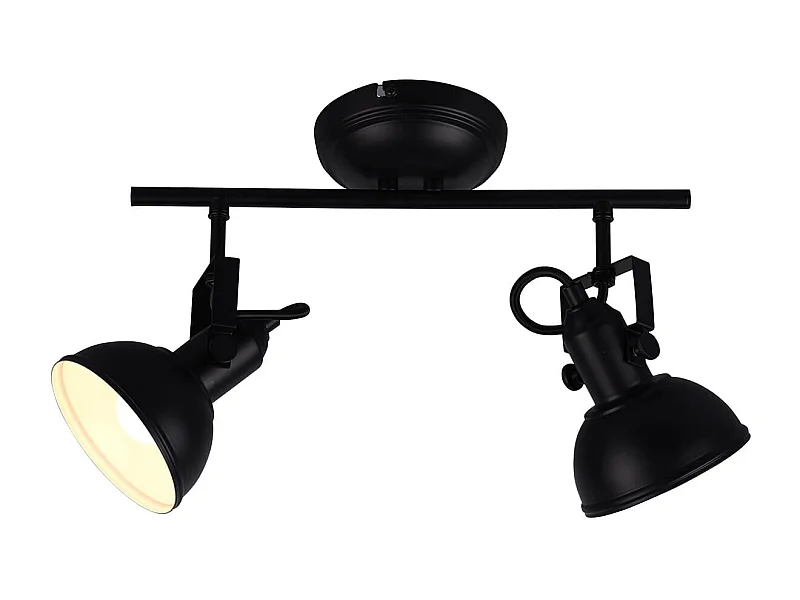 Faretto 2 luci, metallo, nero opaco, 36,5x25,5x13 cm, Gina