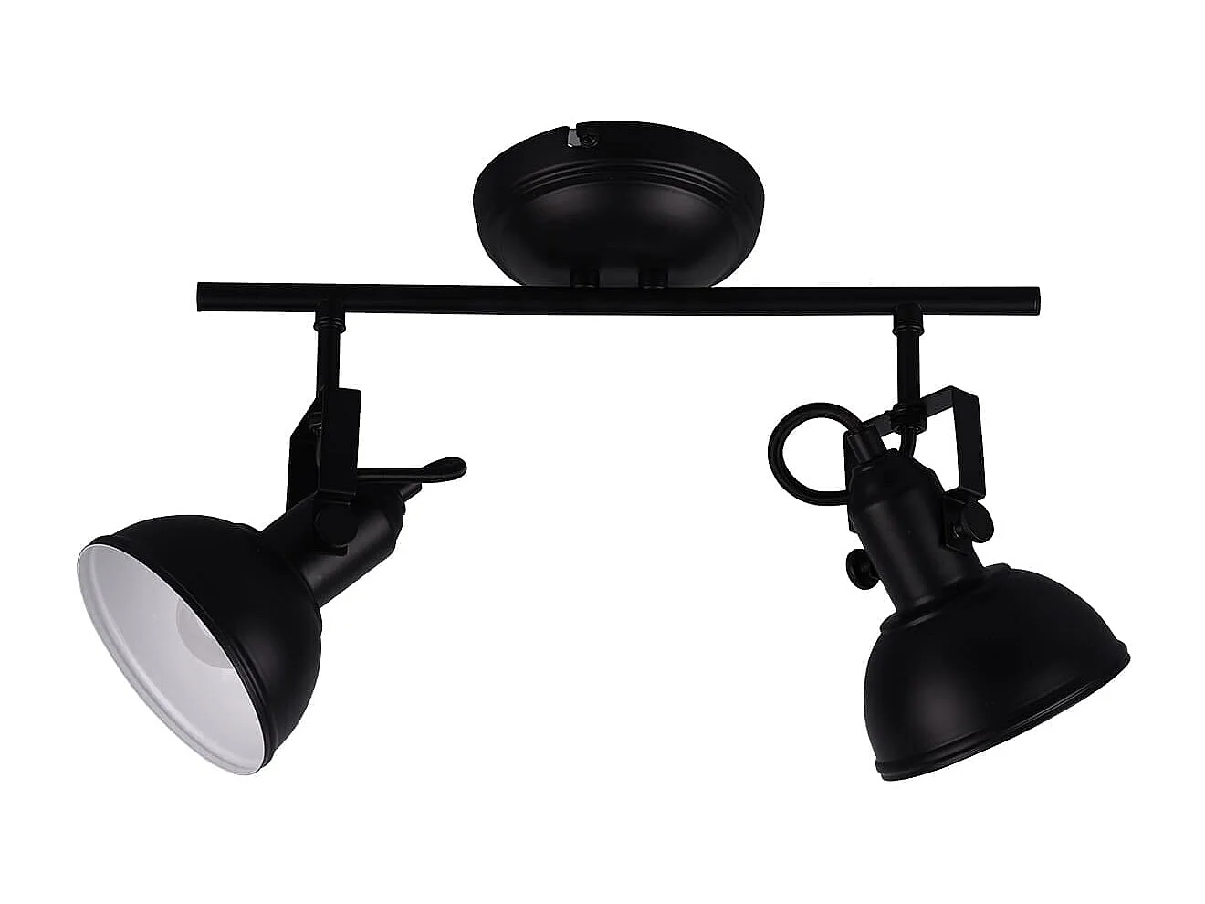 Faretto 2 luci, metallo, nero opaco, 36,5x25,5x13 cm, Gina