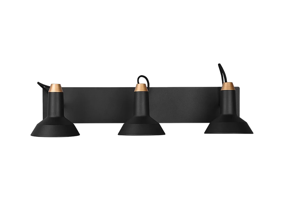 Faretto 3 luci, metallo, nero opaco, 60x22,8x13,8 cm, Roxie