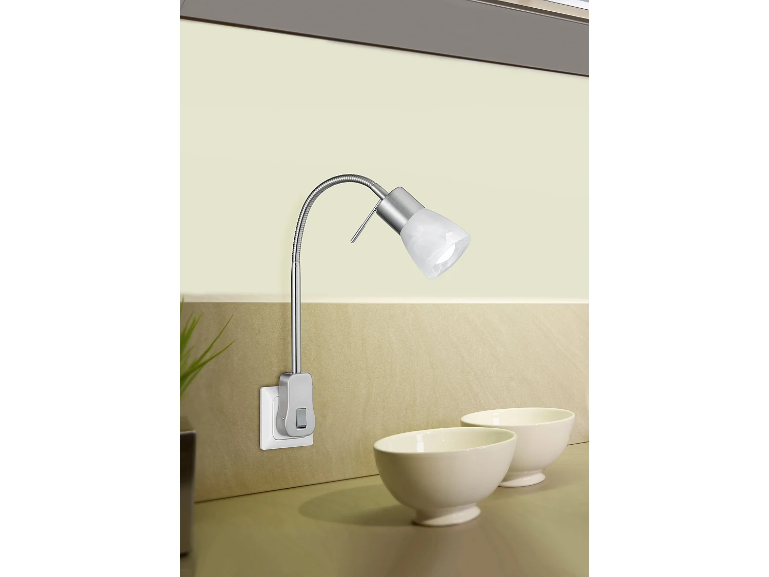 Faretto LED, metallo, nichel opaco, 7,4x40x23 cm, Levisto