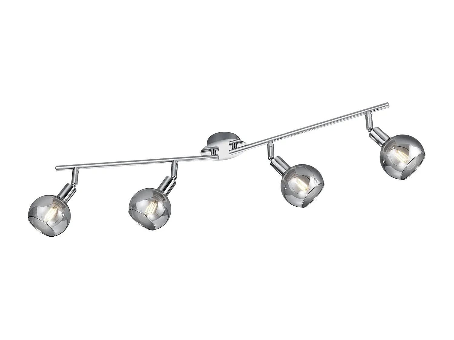 Faretto 4 luci, metallo, cromo, 85x20,5x9 cm, Brest