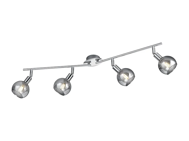 Faretto 4 luci, metallo, cromo, 85x20,5x9 cm, Brest