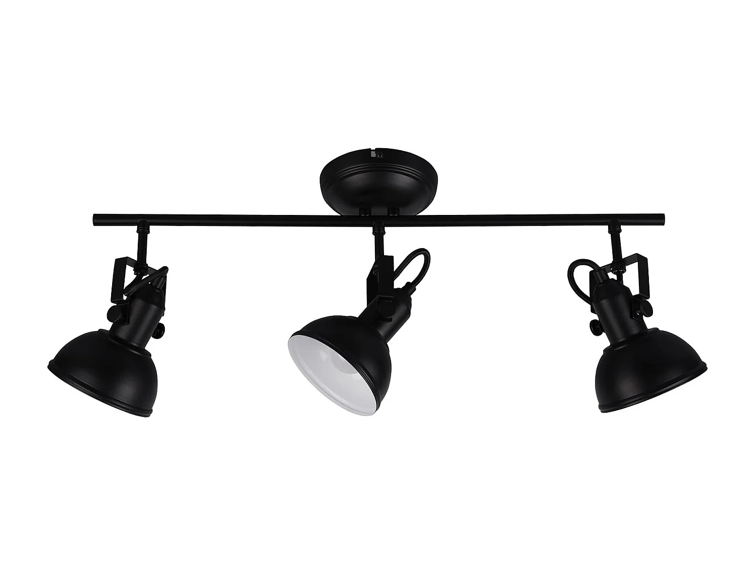 Faretto 3 luci, metallo, nero opaco, 60,5x25,5x13 cm, Gina