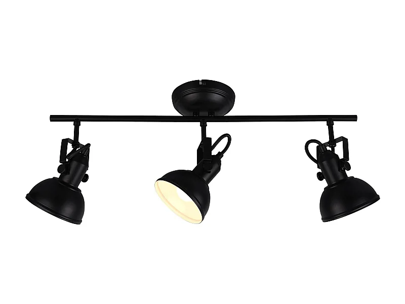 Faretto 3 luci, metallo, nero opaco, 60,5x25,5x13 cm, Gina