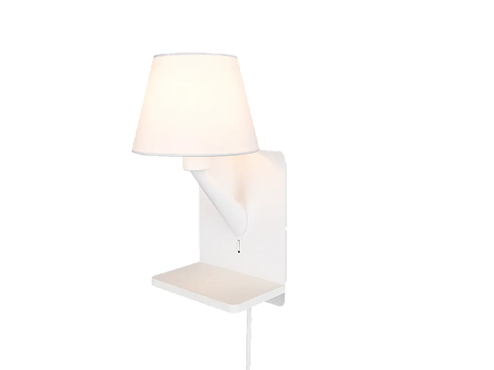 Applique, metallo, bianco opaco, 16x31x18 cm, Comfort