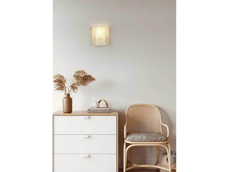 Applique, metallo, beige, 19x19x10,5 cm, Bina