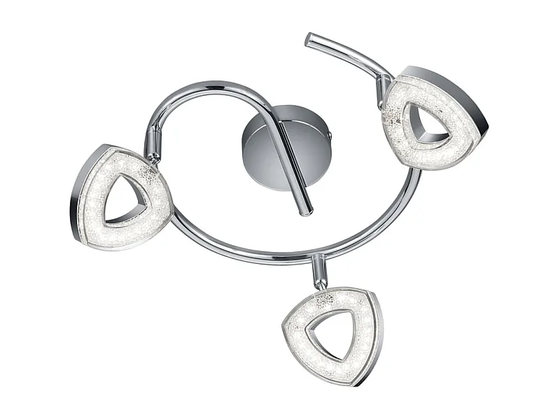 Faretto LED 3 luci, metallo, cromo, 25x13x25 cm, Tours