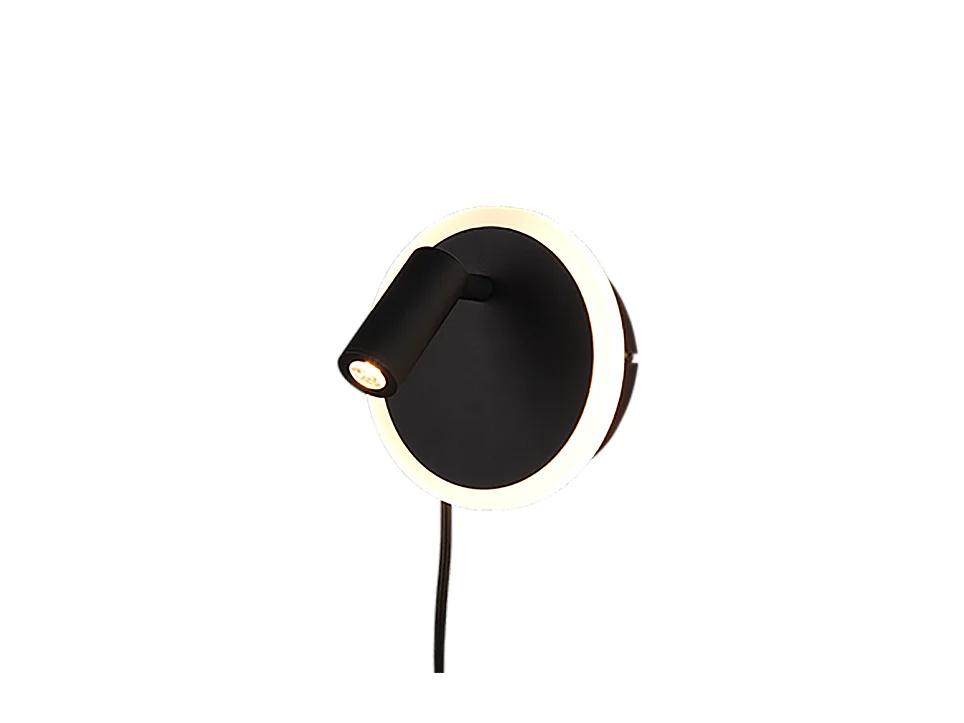 Applique LED, metallo, nero opaco, 15x15x12 cm, Jordan