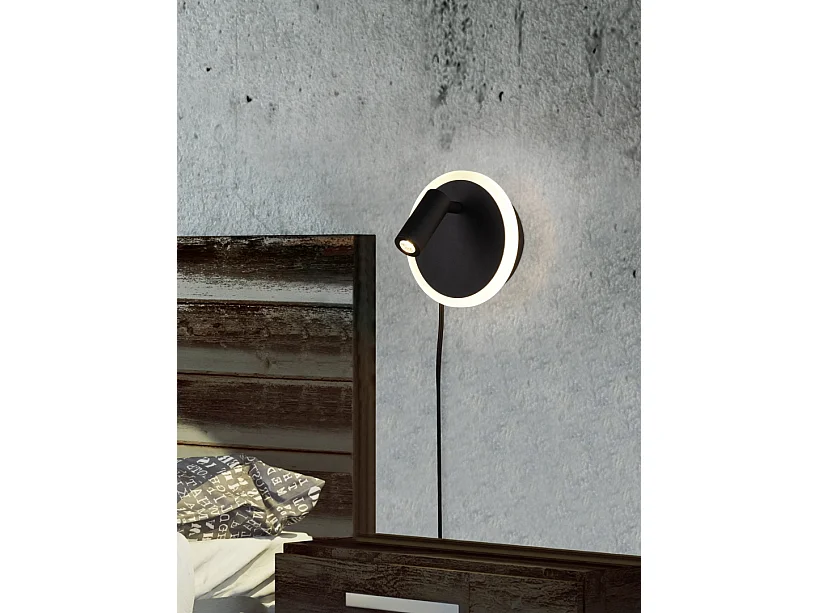 Applique LED, metallo, nero opaco, 15x15x12 cm, Jordan