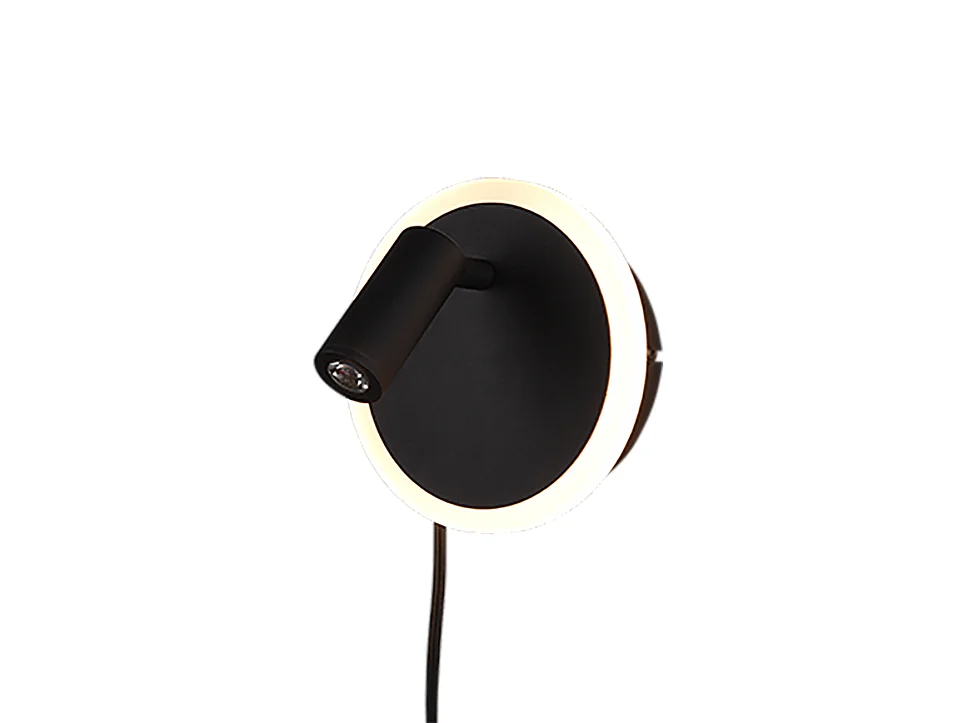 Applique LED, metallo, nero opaco, 15x15x12 cm, Jordan