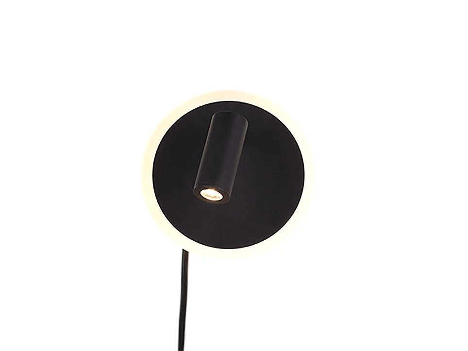 Applique LED, metallo, nero opaco, 15x15x12 cm, Jordan