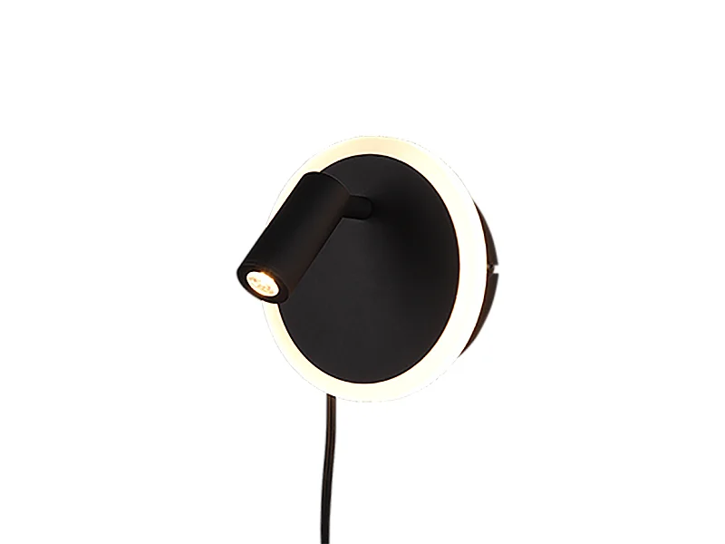 Applique LED, metallo, nero opaco, 15x15x12 cm, Jordan