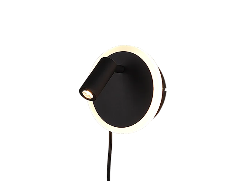 Applique LED, metallo, nero opaco, 15x15x12 cm, Jordan