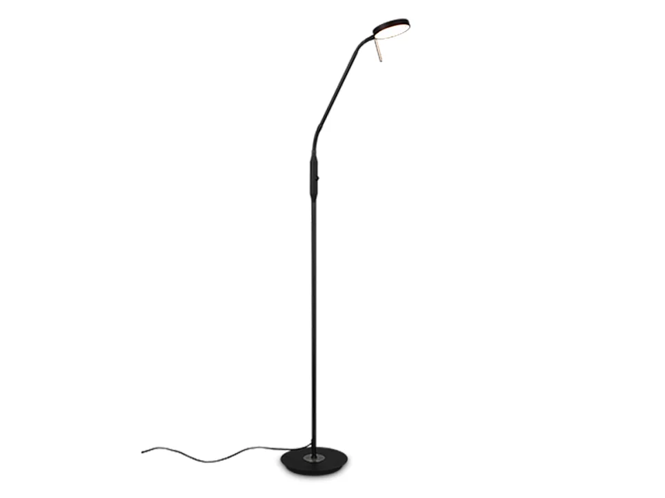 Piantana LED, metallo, nero opaco, 25x145x50 cm, Monza