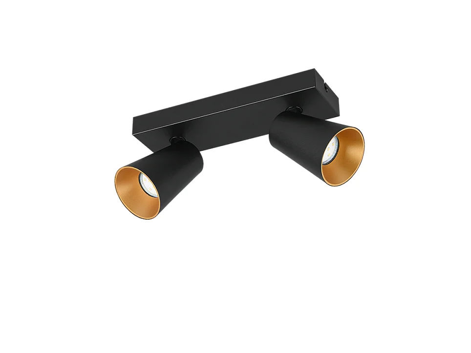 Faretto 2 luci, metallo, nero opaco, 28x16x8,5 cm, Sharp