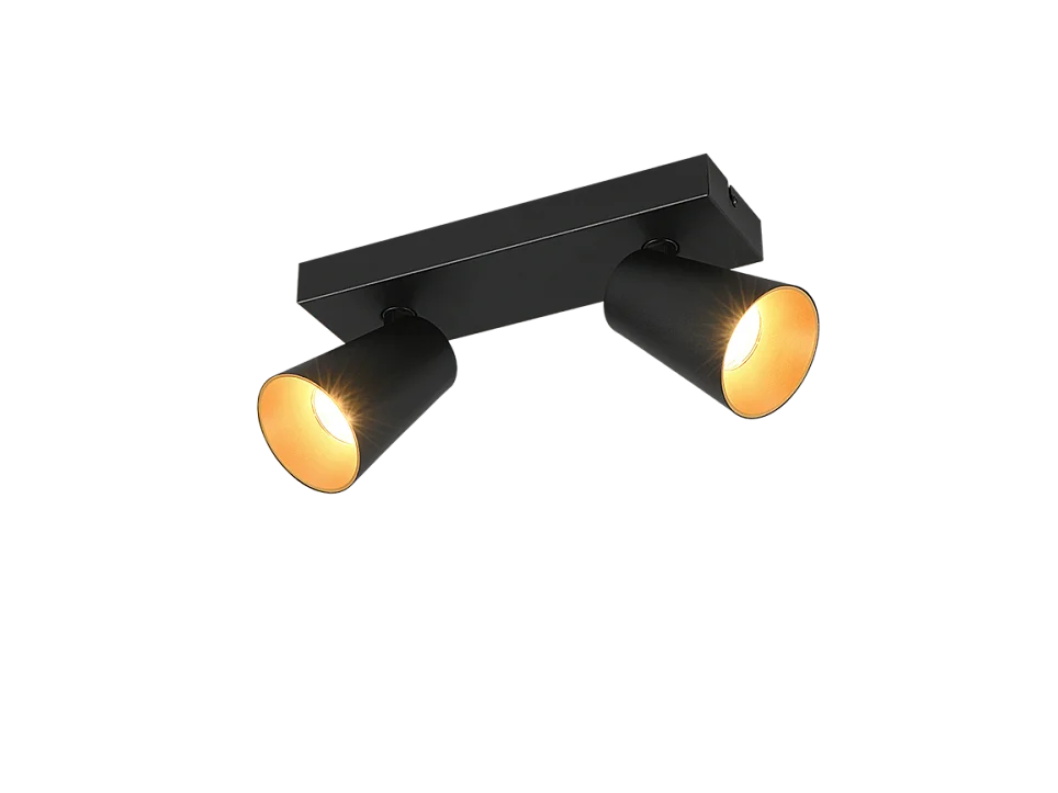 Faretto 2 luci, metallo, nero opaco, 28x16x8,5 cm, Sharp