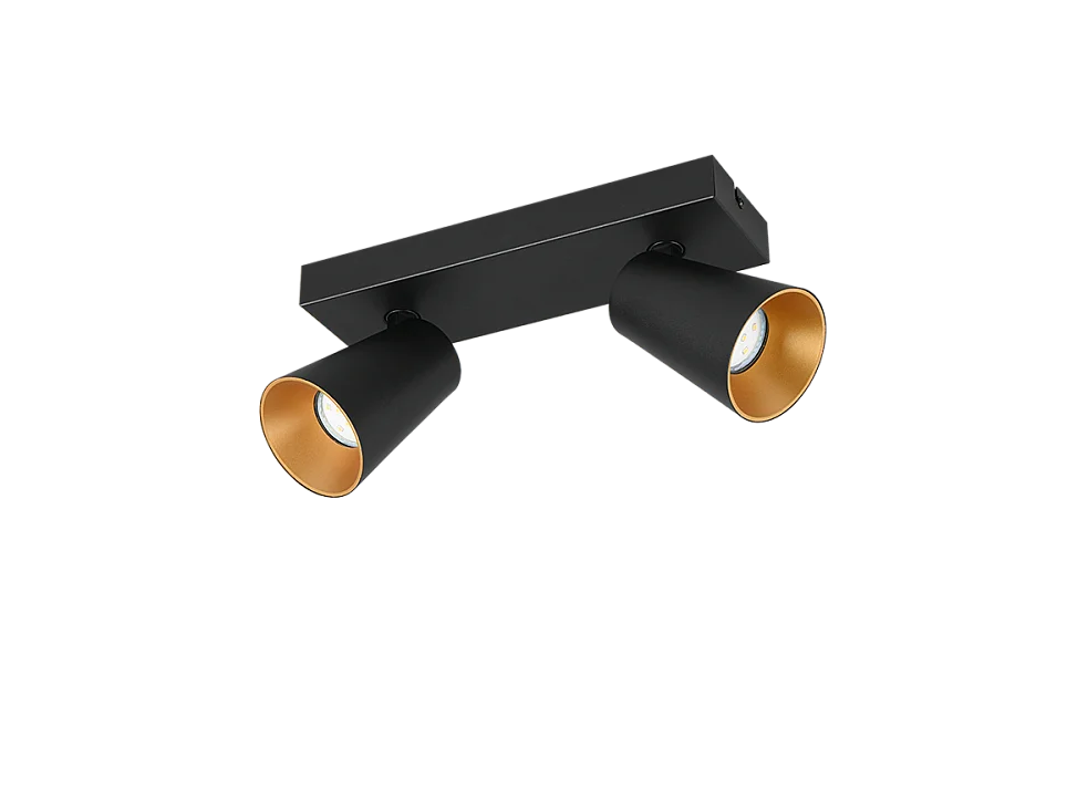 Faretto 2 luci, metallo, nero opaco, 28x16x8,5 cm, Sharp