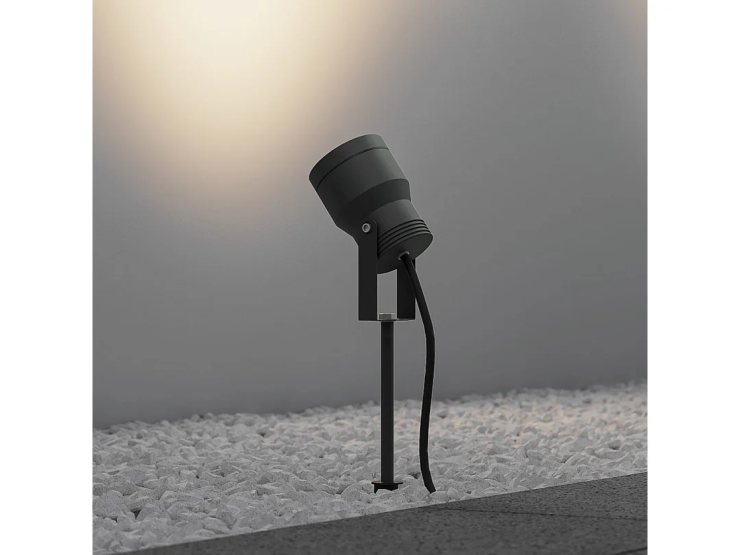 Faretto da esterno LED, alluminio, antracite, 8x42,5x11 cm, Mareb