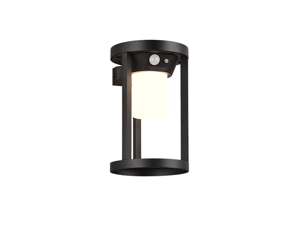 Applique LED, alluminio, nero opaco, 12,5x20,5x12,5 cm, Carmo