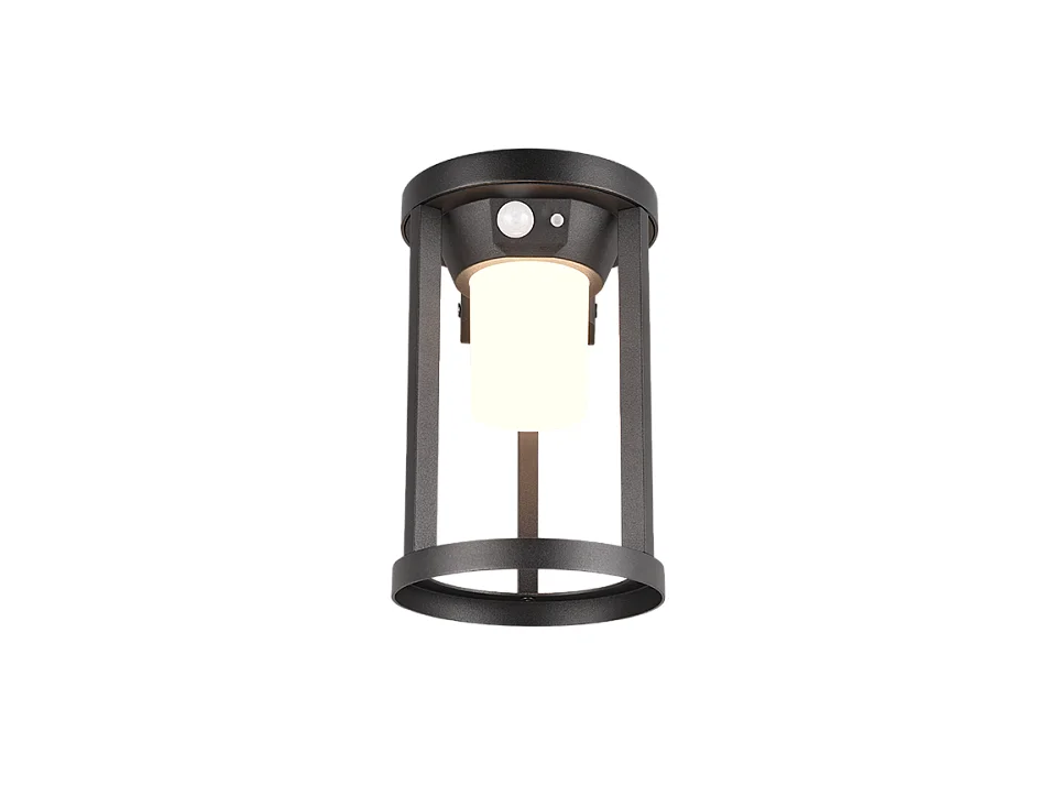 Applique LED, alluminio, nero opaco, 12,5x20,5x12,5 cm, Carmo