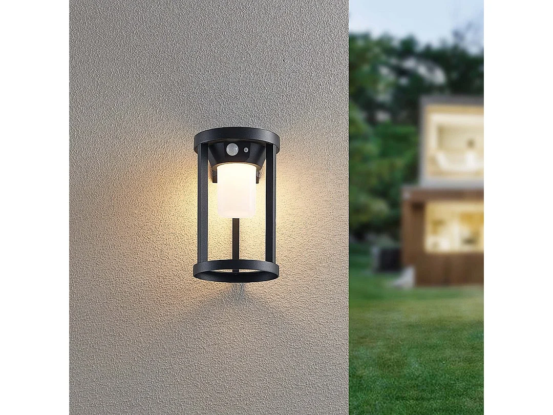 Applique LED, alluminio, nero opaco, 12,5x20,5x12,5 cm, Carmo