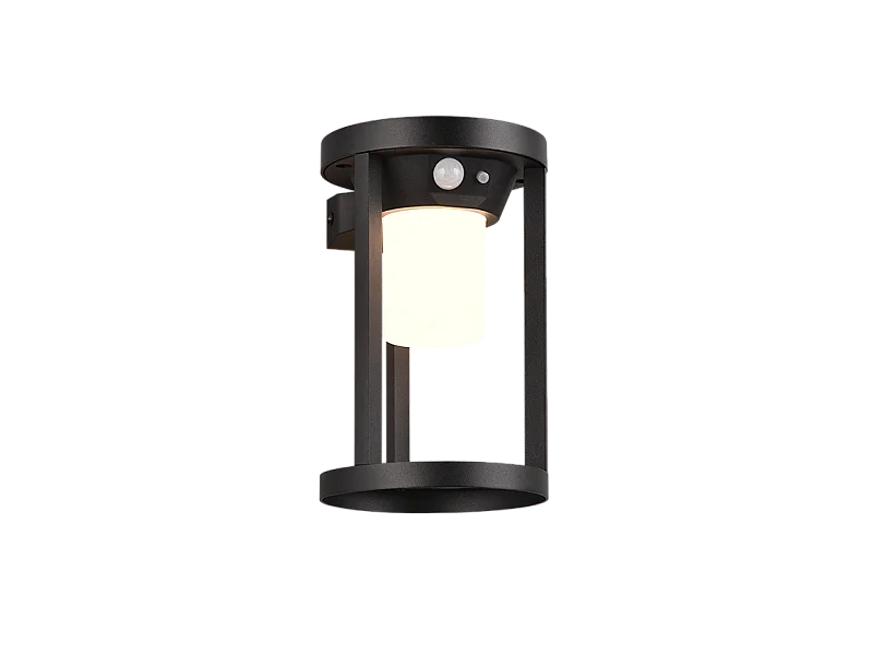 Applique LED, alluminio, nero opaco, 12,5x20,5x12,5 cm, Carmo