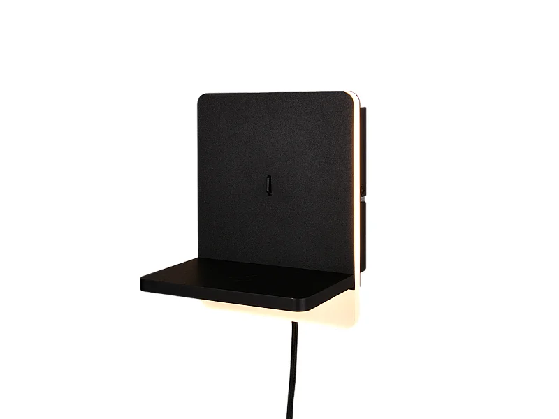 Applique LED, metallo, nero opaco, 16x20x14 cm, Fairfield