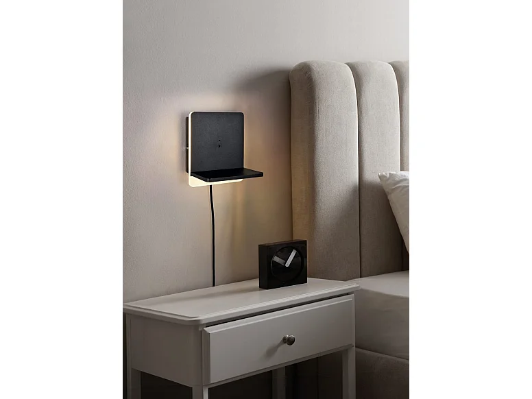 Applique LED, metallo, nero opaco, 16x20x14 cm, Fairfield