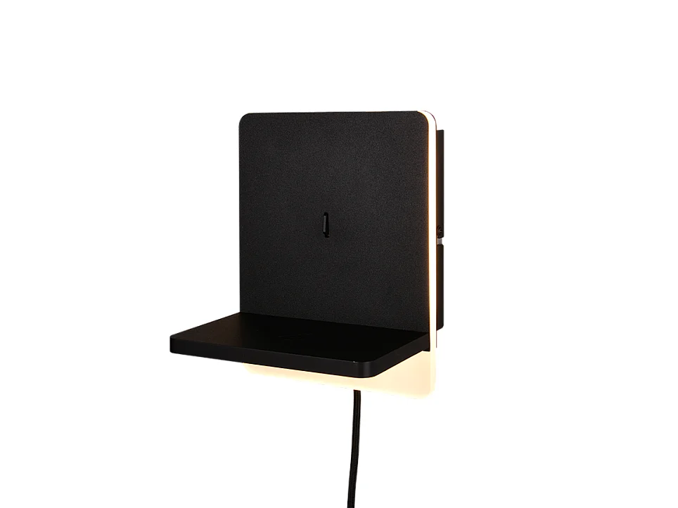 Applique LED, metallo, nero opaco, 16x20x14 cm, Fairfield