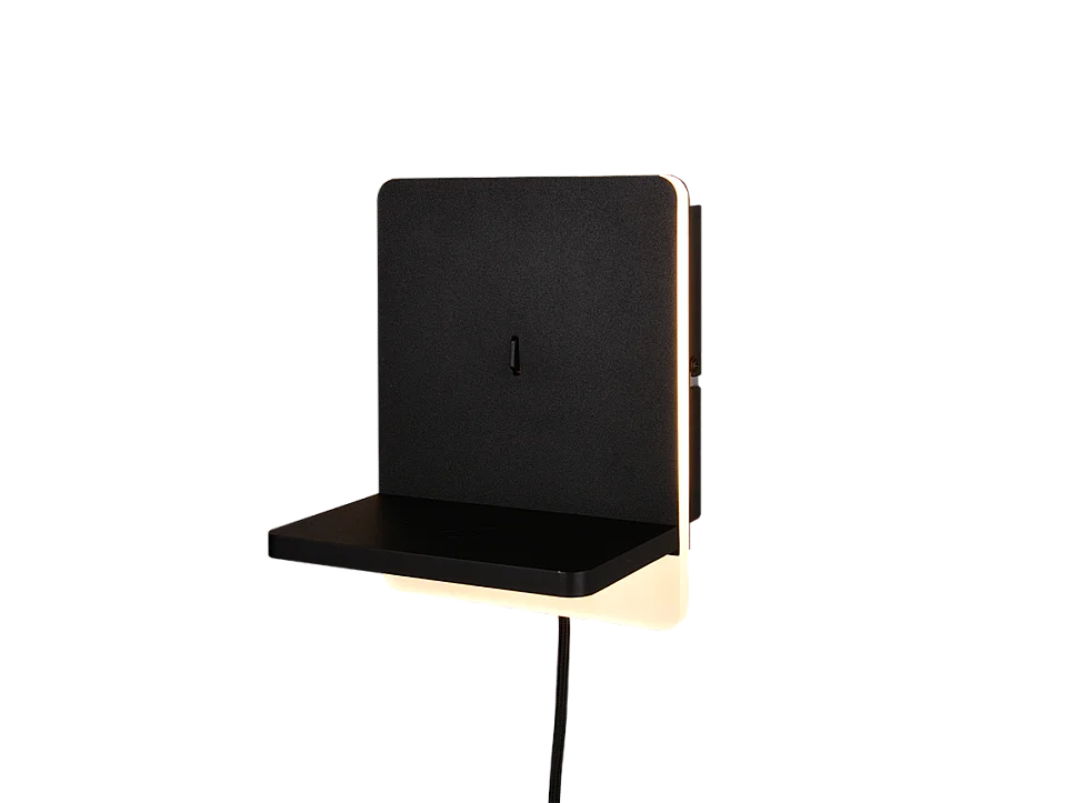 Applique LED, metallo, nero opaco, 16x20x14 cm, Fairfield