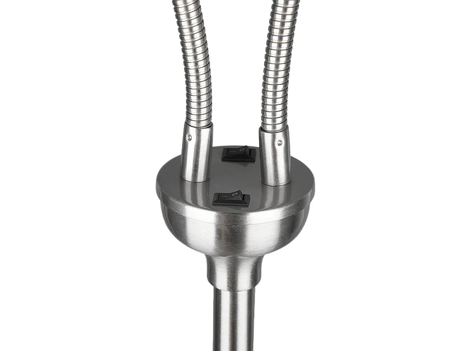 Piantana 2 luci, metallo, nichel opaco, 60x130x25 cm, Tommy