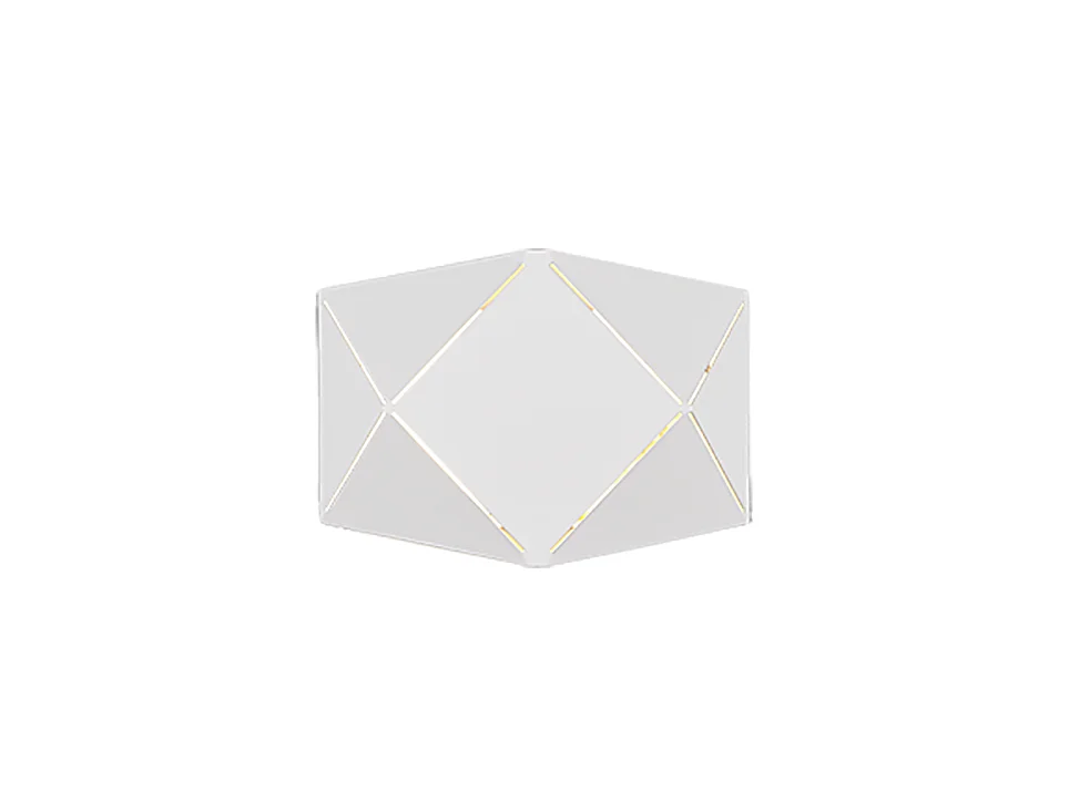 Applique LED, metallo, bianco opaco, 18x13x6 cm, Zandor