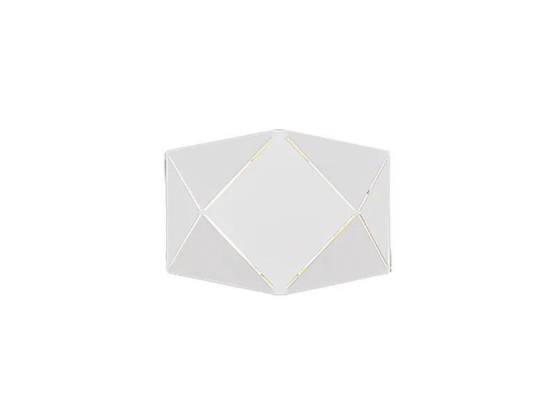 Applique LED, metallo, bianco opaco, 18x13x6 cm, Zandor