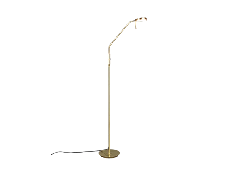 Piantana LED, metallo, ottone satinato, 25x145x50 cm, Monza