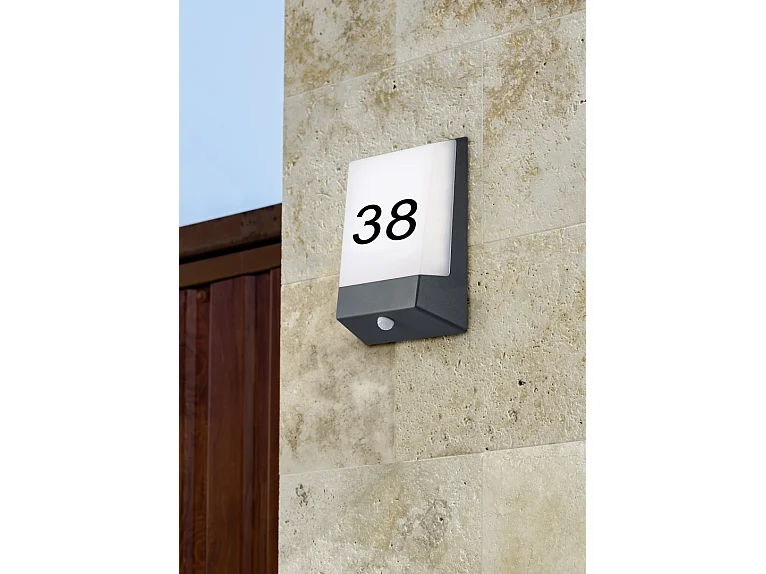 Applique LED, alluminio, antracite, 16,1x21,1x5,9 cm, Kasai