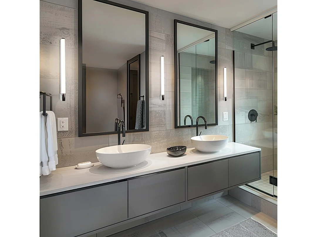 Applique LED, plastica, cromo, 79x5,5x7 cm, Piera