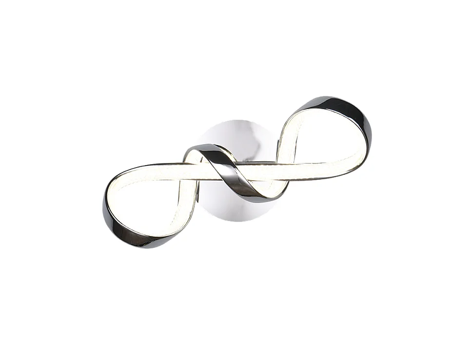 Applique LED, metallo, cromo, 22x40x17,5 cm, Padua