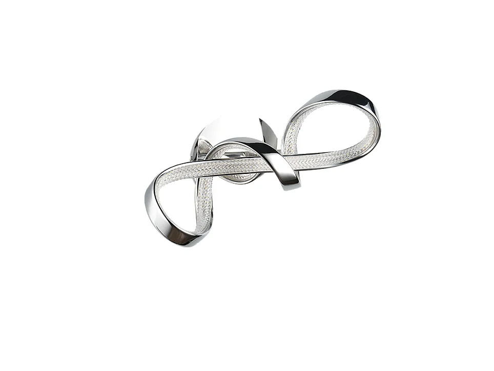 Applique LED, metallo, cromo, 22x40x17,5 cm, Padua