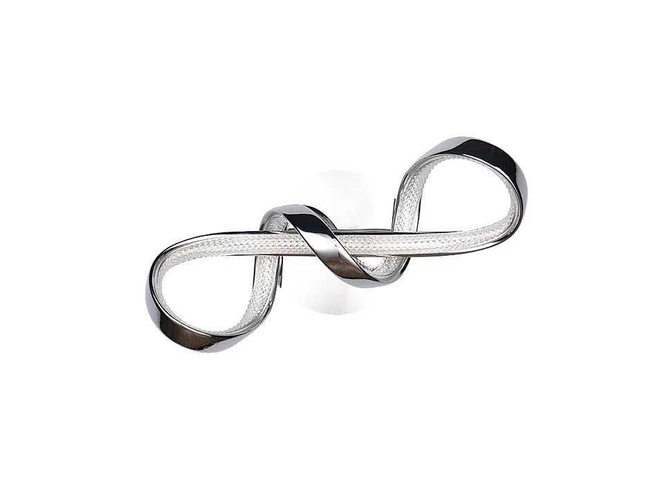 Applique LED, metallo, cromo, 22x40x17,5 cm, Padua