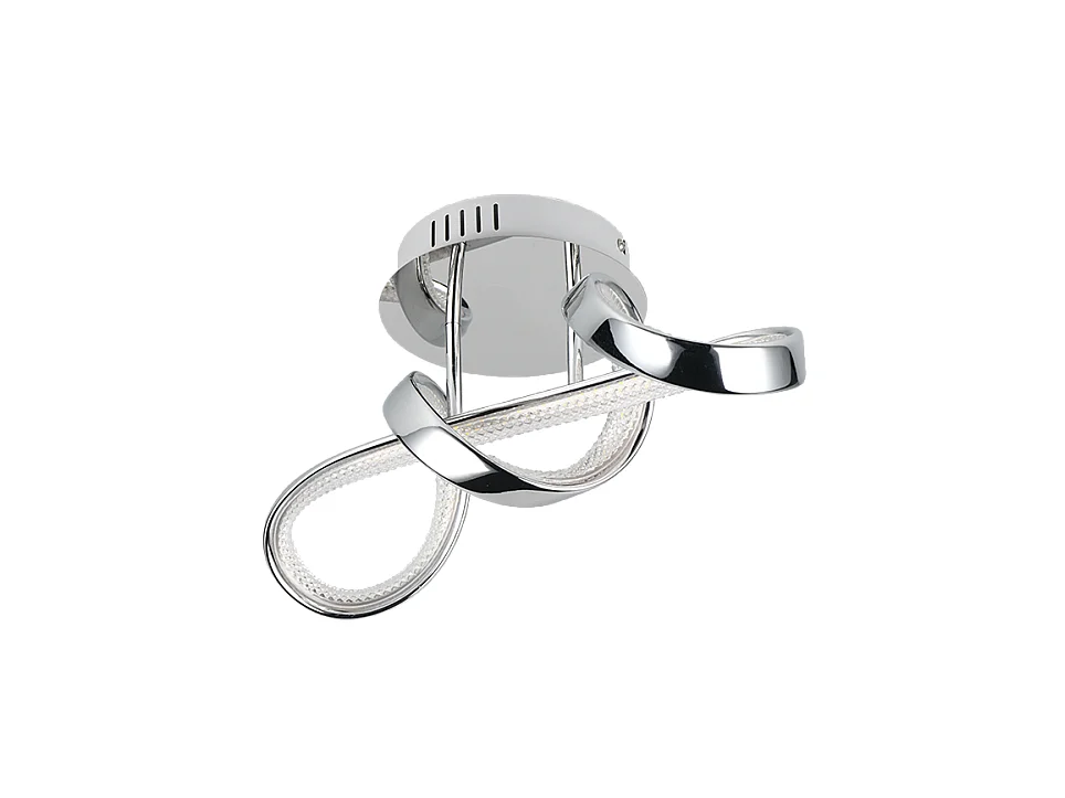 Applique LED, metallo, cromo, 22x40x17,5 cm, Padua